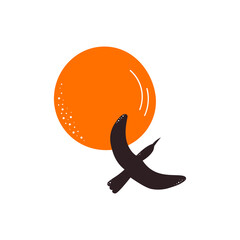 Bird silhouette - vector illustration isolated on white background