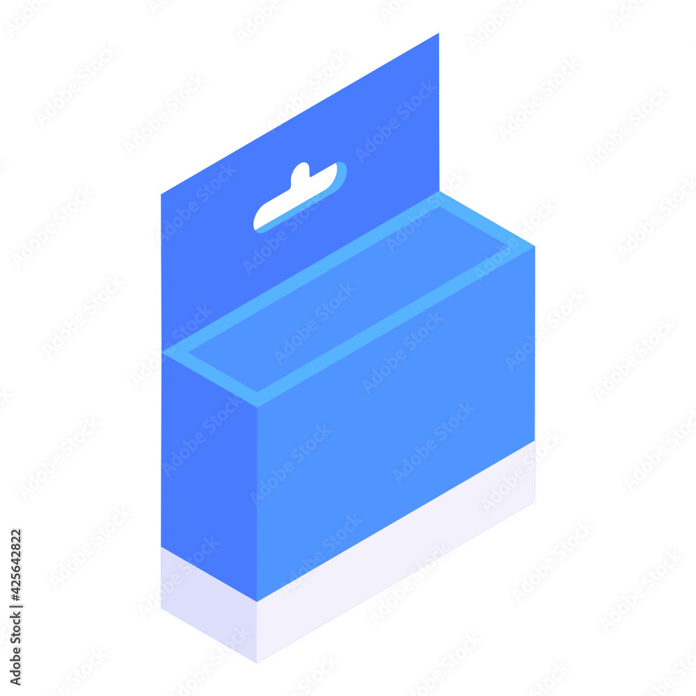 Poster 
A custom made hang tab box in isometric icon 

