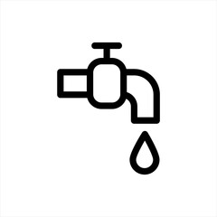 Faucet vector icon. Black illustration isolated on white background for graphic and web design.