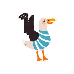 Albatross bird. Colorful vector illustration on white isolated background