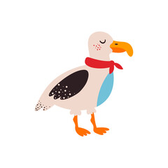 Albatross bird. Colorful vector illustration on white isolated background