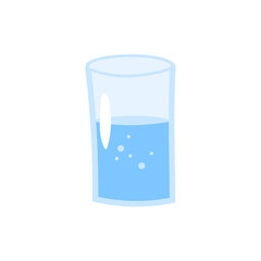 Glass with water isolated vector illustration on white background