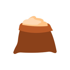 Bag of whole wheat bread flour, sketch style vector illustration isolated on white background