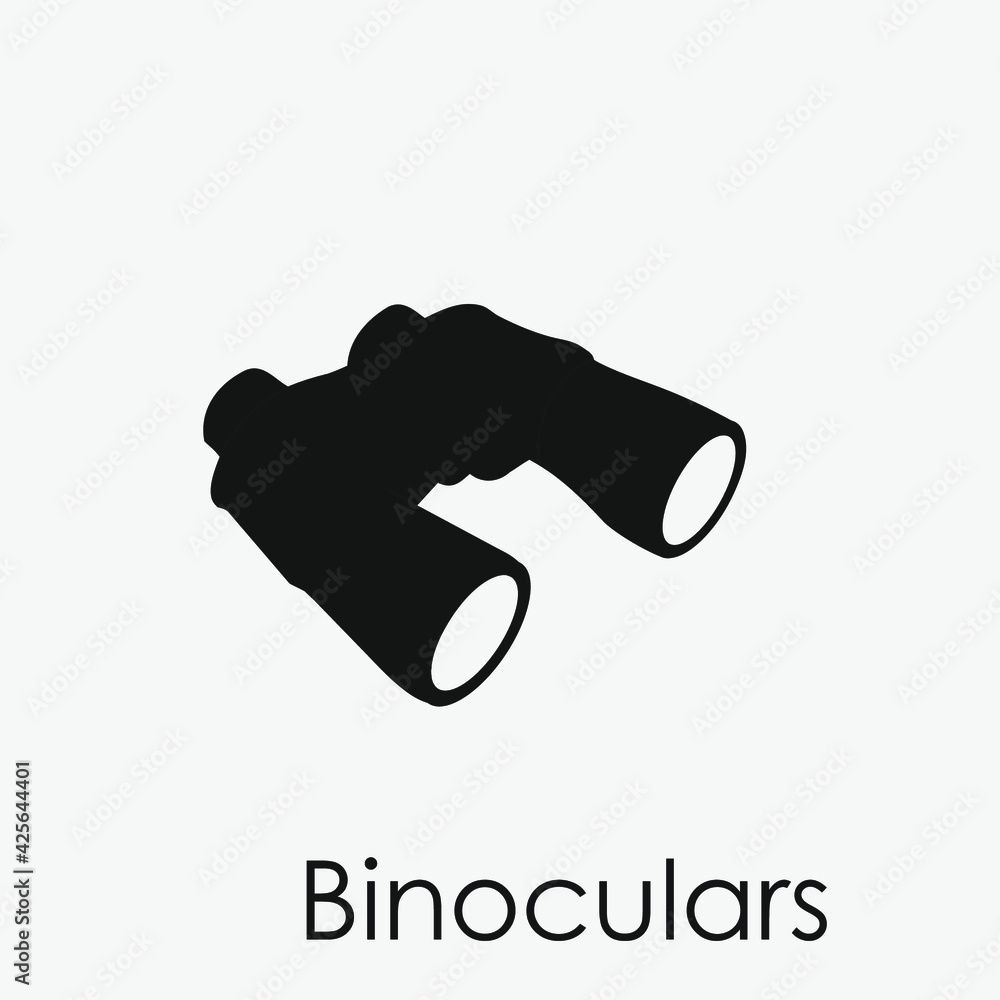 Poster binoculars vector icon. editable stroke. linear style sign for use on web design and mobile apps, lo