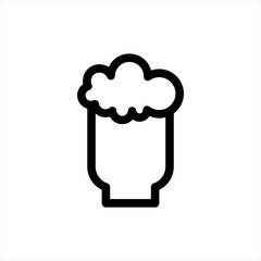 Beer mug with foam icon. Glass of beer outline. vector sign. Bar, pub symbol, logo illustration.