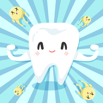Strong and healthy tooth. The tooth is protected from bacteria