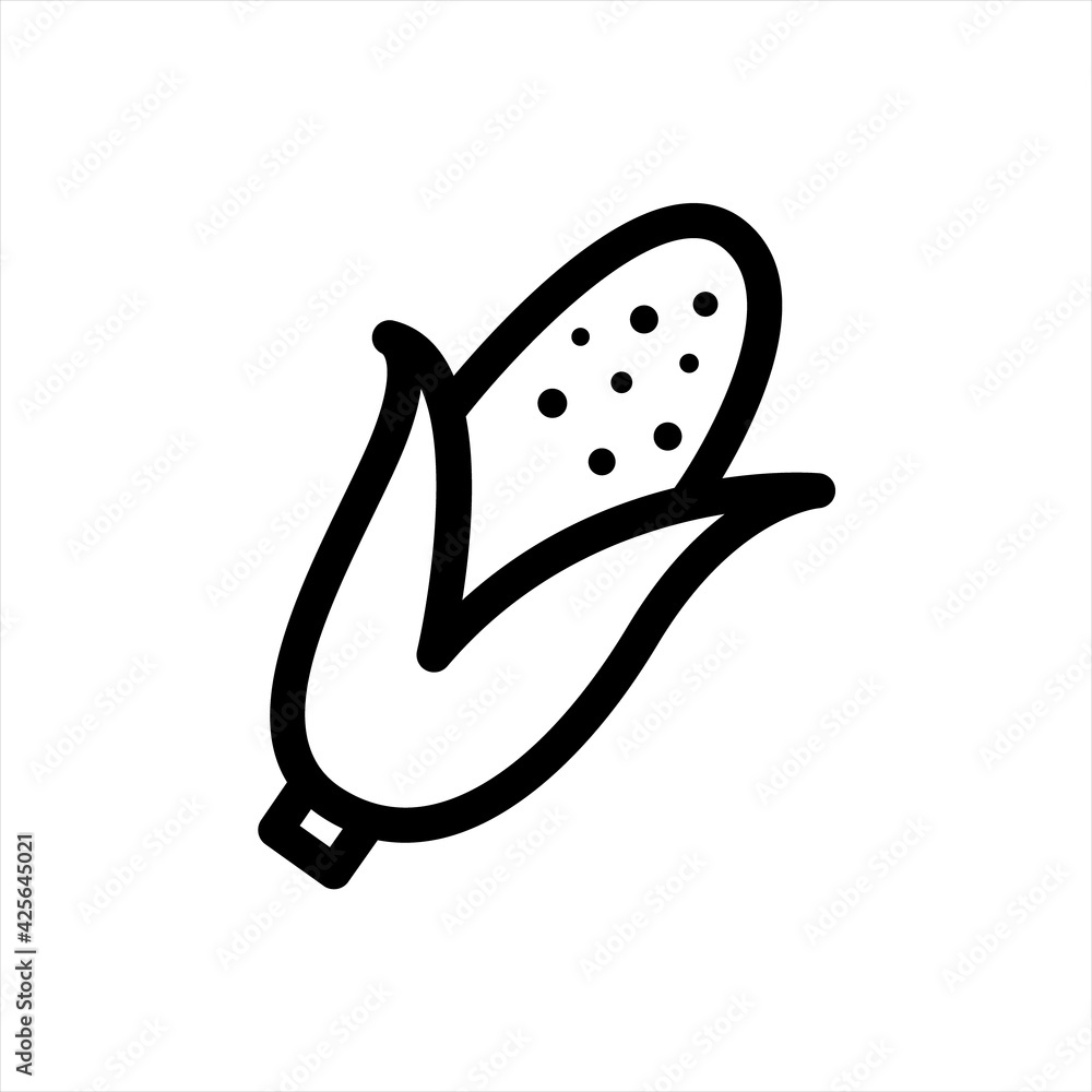 Aufkleber corn icon vector from barbecue collection. Thin line corn outline icon vector illustration. Outline, thin line corn icon for website design and mobile, app development.
