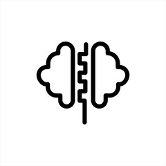 Concept of the thinking process, brainstorming, good idea, brain activity, insight. Flat line vector icon illustration design for your web design and print
