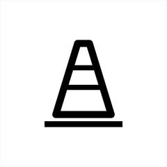 cone icon in vector illustration. stroke style can be used for web, mobile, ui. Outline road traffic cone icon illustration vector symbol