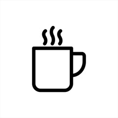 cup icon vector. Symbol for your web site design, logo, app, UI. Vector illustration. coffee tea hot drink glass with steam black icon