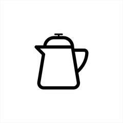 Electric kettle icon. vector symbol in outline flat style isolated on white background.