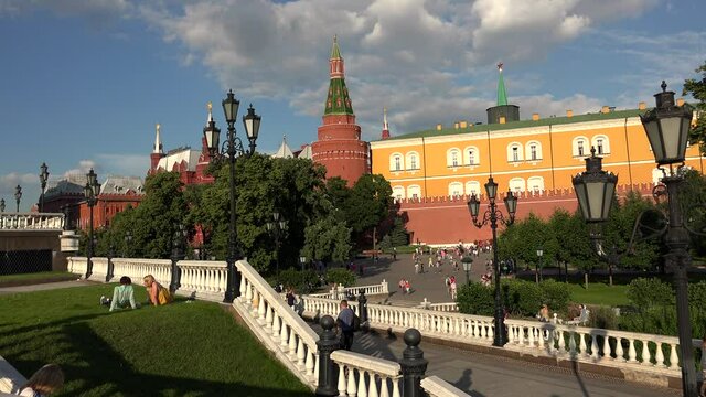Manege Square in Moscow. 4K.