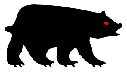 Bear icon with flat style. Isolated raster bear icon image on a white background.