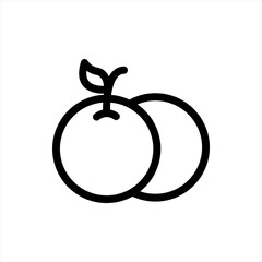 Orange fruit line icon, fruit vector illustration