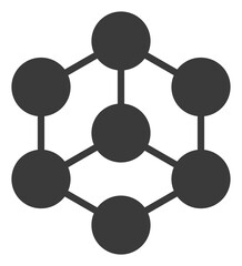 Blockchain nodes icon with flat style. Isolated raster blockchain nodes icon image on a white background.