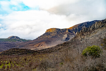 Beautiful landscape, view of mountains and rocks in the canyon. Nature Crimea.