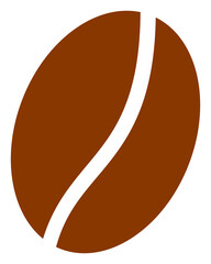 Coffee bean icon with flat style. Isolated raster coffee bean icon image on a white background.