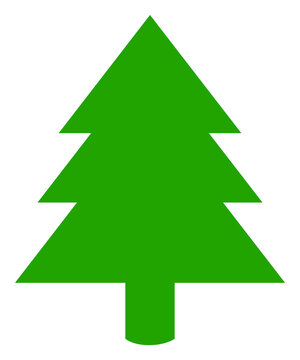 Fir tree icon with flat style. Isolated raster fir tree icon image on a white background.