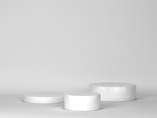Blank white podiums
