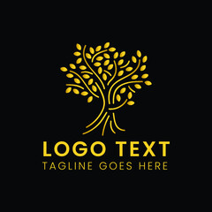 Obraz premium Childcare dream golden logo design illustration template