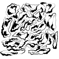 set of abstract  painting shapes  bold artsy style animal print