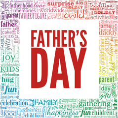 Father's day vector illustration word cloud isolated on a white background.