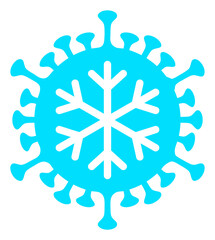 Winter virus icon with flat style. Isolated raster winter virus icon image on a white background.