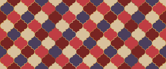 Eid Mubarak Islamic Illustration. Traditional Ramadan Golden Mosque Motif.