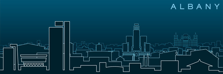 Fototapeta premium Albany Multiple Lines Skyline and Landmarks