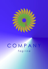 Floral three dimensional vector commercial logo