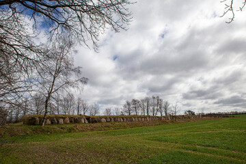 Arch&auml;ologische Freilichtanlage mit H&uuml;nenbett im Arnkielpark  in Munkwolstrup bei Ooversee auf Angeln.