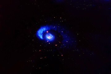 Naklejka na ściany i meble Space nebula in blue. Blue space with stars. Elements of this image were furnished by NASA.