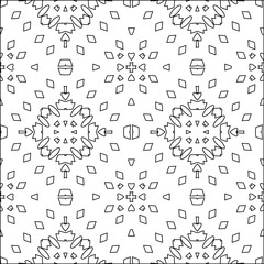  Geometric vector pattern with triangular elements. Seamless abstract ornament for wallpapers and backgrounds. Black and white colors. 