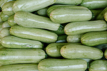 ripe zucchini in a street bazaar