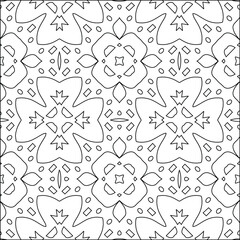  Geometric vector pattern with triangular elements. Seamless abstract ornament for wallpapers and backgrounds. Black and white colors. 