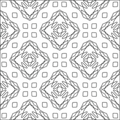  Geometric vector pattern with triangular elements. Seamless abstract ornament for wallpapers and backgrounds. Black and white colors. 