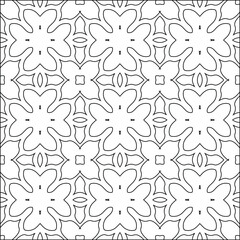 Geometric vector pattern with triangular elements. Seamless abstract ornament for wallpapers and backgrounds. Black and white colors. 