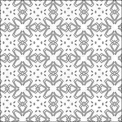  Geometric vector pattern with triangular elements. Seamless abstract ornament for wallpapers and backgrounds. Black and white colors. 