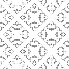 Geometric vector pattern with triangular elements. Seamless abstract ornament for wallpapers and backgrounds. Black and white colors. 