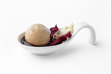Portion of pate with beetroot and celery chips. Beautifully decorated catering banquet menu. Food...