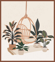 Hanging Chair With Plants