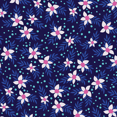 Pink and Purple Seamless Flower Pattern