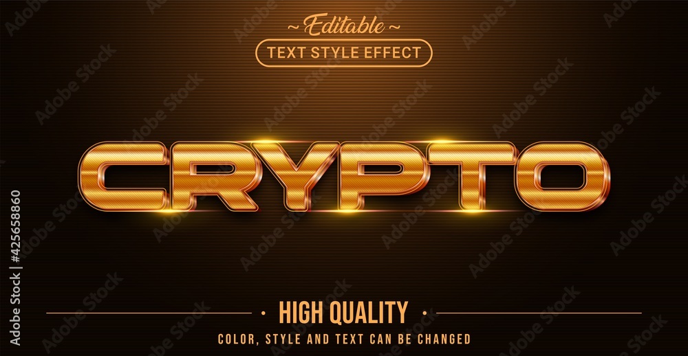 Aufkleber editable text style effect - crypto text style theme.