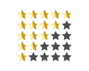Five stars customer product rating review flat icon for apps and websites