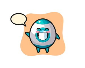 Obraz premium rocket cartoon character doing wave hand gesture