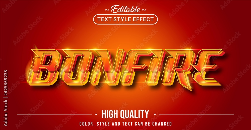 Poster Editable text style effect - Bonfire text style theme.