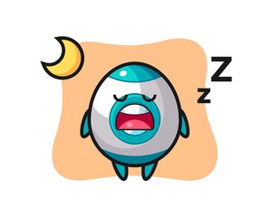 rocket character illustration sleeping at night
