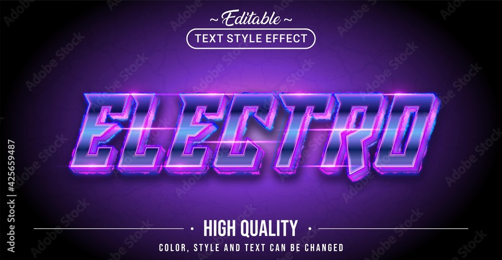 Poster Editable text style effect - Electro text style theme.
