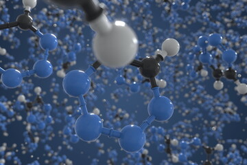 Tetrazine molecule, ball-and-stick molecular model. Chemical 3d rendering