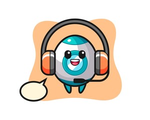 Cartoon mascot of rocket as a customer service